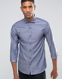 Структурированная рубашка слим с длинными рукавами Selected - Серый