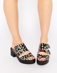 Кожаные сабо на каблуке Miista Kloe - Black fruit