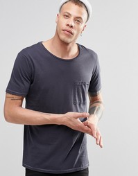 Темно-синяя футболка с карманом Nudie - Темно-синий