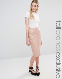 Юбка миди на пуговицах Fashion Union Tall - Blush