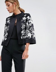 Куртка с широким воротником и вышивкой Ted Baker Abhy - Черный
