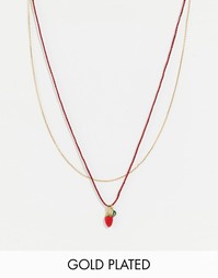 Ожерелье с подвеской‑клубничкой Les Nereides - Мульти