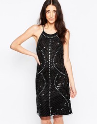 Платье-футляр с отделкой бисером Glamorous - Черный с отделкой бисером