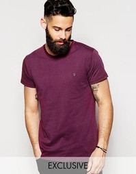 Футболка слим с логотипом F Farah эксклюзивно для ASOS - Bordeaux