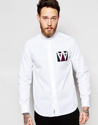 Рубашка с принтом букв AA в квадрате Wood Wood - Белый