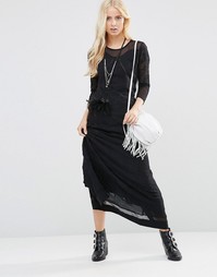 Платье макси с кружевной вставкой Free People Say You Love Me - Черный