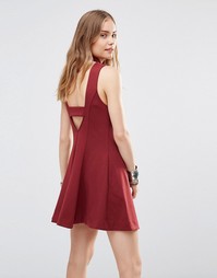 Короткое приталенное платье Free People Layla - Рыжевато-красный