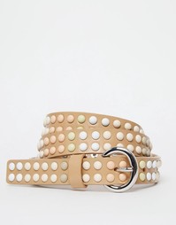 Ремень с заклепками Esprit - Рыжий