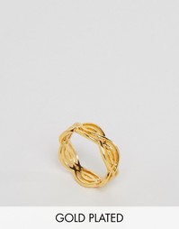 Кольцо с отделкой волнами Gorjana Mesa - Золотой