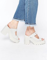 Сабо на толстой подошве и каблуке Miista Rachel - Белый скат