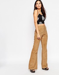 Расклешенные брюки из искусственной замши Motel Lexi - Рыжий