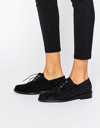 Туфли на плоской подошве и шнуровке Miista Adelaide - Синий металлик