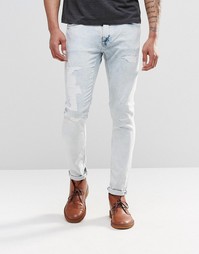 Светлые потертые джинсы скинни Nudie Skinny Lin - Pale temptation