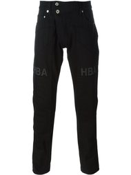 logo print straight leg trousers Hood By Air