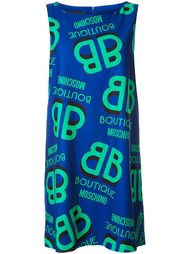 платье шифт с принтом логотипа  Boutique Moschino