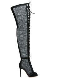 кружевные ботфорты на шнуровке Gianvito Rossi