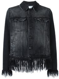 укороченная джинсовая куртка с бахромой MSGM