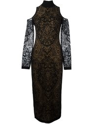 кружевное платье с открытыми плечами Balmain