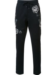 спортивные штаны с цветочной вышивкой Dolce &amp; Gabbana