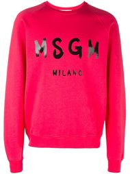 толстовка с принтом логотипа   MSGM