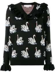жаккардовый джемпер с лебедями Stella McCartney
