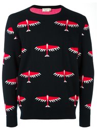 джемпер с узором в виде птиц Maison Kitsuné