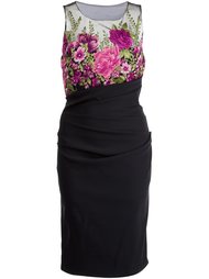 embroidered flower detail dress Marchesa Notte