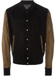 mixed material bomber jacket Drome