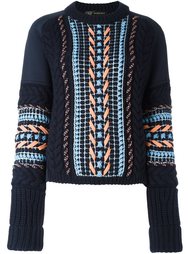 свитер свободного кроя с простроченным узором Versace