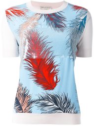 топ с принтом перьев Emilio Pucci