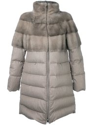 high neck mid-length coat Manzoni 24