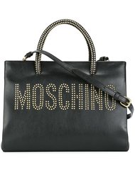 сумка-тоут с логотипом и заклепками Moschino