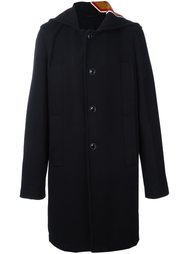 logo print coat Raf Simons