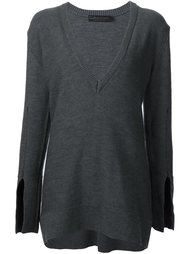 longsleeved V-neck knitted blouse Calvin Klein Collection