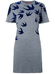 патье-футболка с принтом ласточек  McQ Alexander McQueen