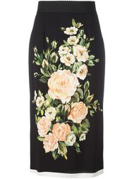 юбка с принтом роз Dolce &amp; Gabbana