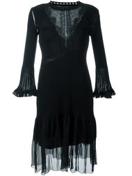 расклешенное платье с кружевной вставкой Alberta Ferretti