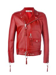zip up biker jacket Off-White