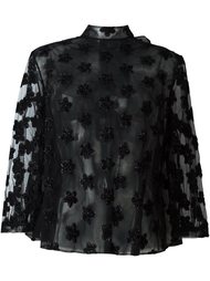полупрозрачная блузка с цветочной аппликацией Simone Rocha