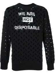 'We are not disposable' sweatshirt  Vivienne Westwood Anglomania