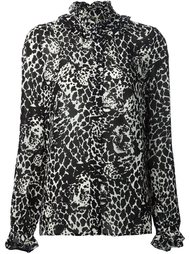 leopard print ruffle blouse Saint Laurent
