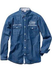 Джинсовая рубашка Regular Fit с длинным рукавом (нежно-голубой) Bonprix