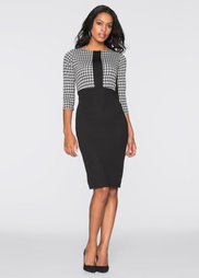 Платье (черный/белый с узором) Bonprix