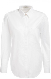 Хлопковая блуза прямого кроя с накладным карманом Balenciaga