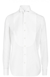 Приталенная хлопковая блуза с манишкой Ralph Lauren