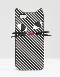 Чехол для iPhone 6/6s в виде полосатого кота Lulu Guinness Kooky