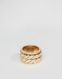 Кольцо с плетеным дизайном ASOS - Золотой