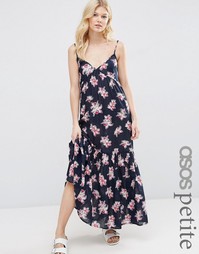 Пляжное платье макси с принтом орхидей ASOS PETITE - Мульти