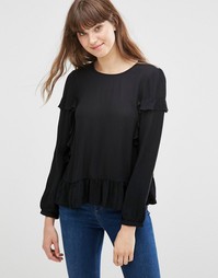 Черный джемпер с оборками Vero Moda Tenna - Черный