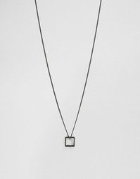 Ожерелье с квадратной подвеской ASOS - Черный